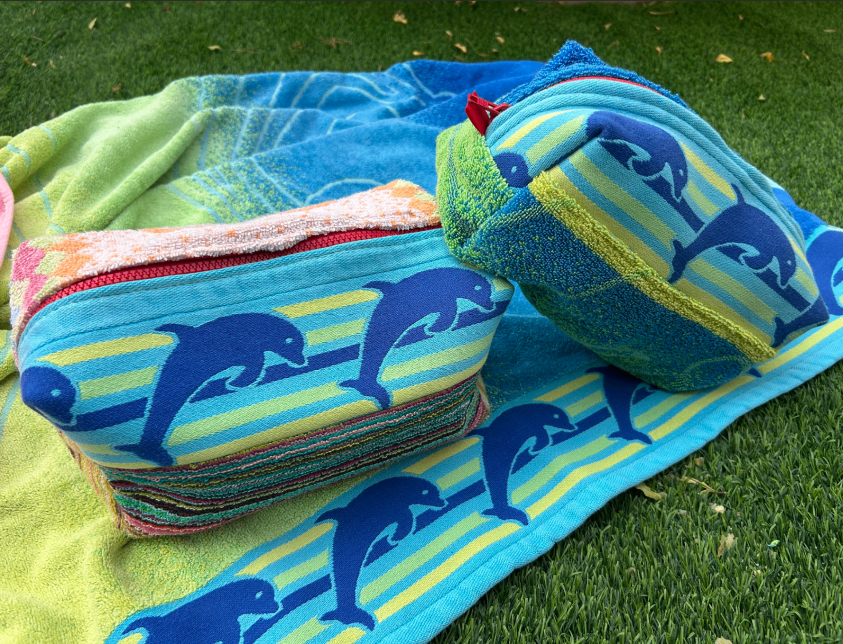 The Dolphin Pouch, the finished piece