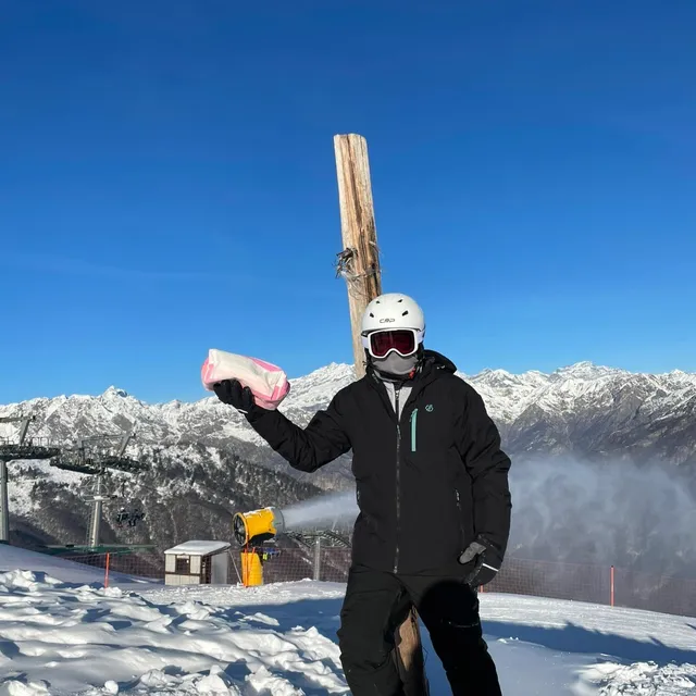 Andrew · Pink pouch in Italian Alps, Italy